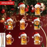 8 LUSTIGE 2D WEIHNACHTSBIERE ZUM AUFHÄNGEN, HOLZ