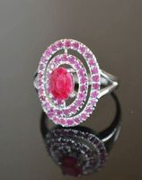 Rubin Silber Ring * Gr.17.5 * 925Silber