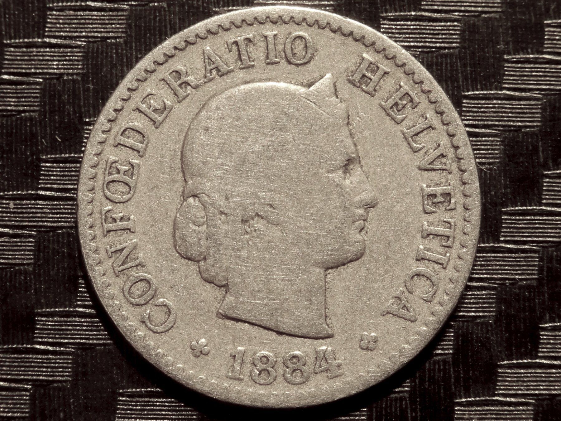Tutti le monete: 1884 - 5 cts. 2.00 Mio.! 1.95gr!! – Usato da Courgenay venduto da ZubR237