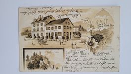 Ansichtskarte Baden Gasthaus Sonne litho R34