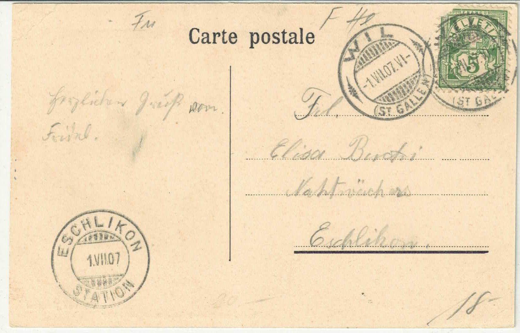 Cartoline postali: Wil SG von Nordost – Usato da Ettingen venduto da Kartenplanet 1