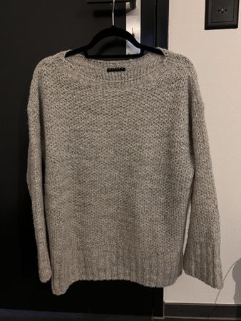 Sisley Sweater Grey Textured Knit Size S