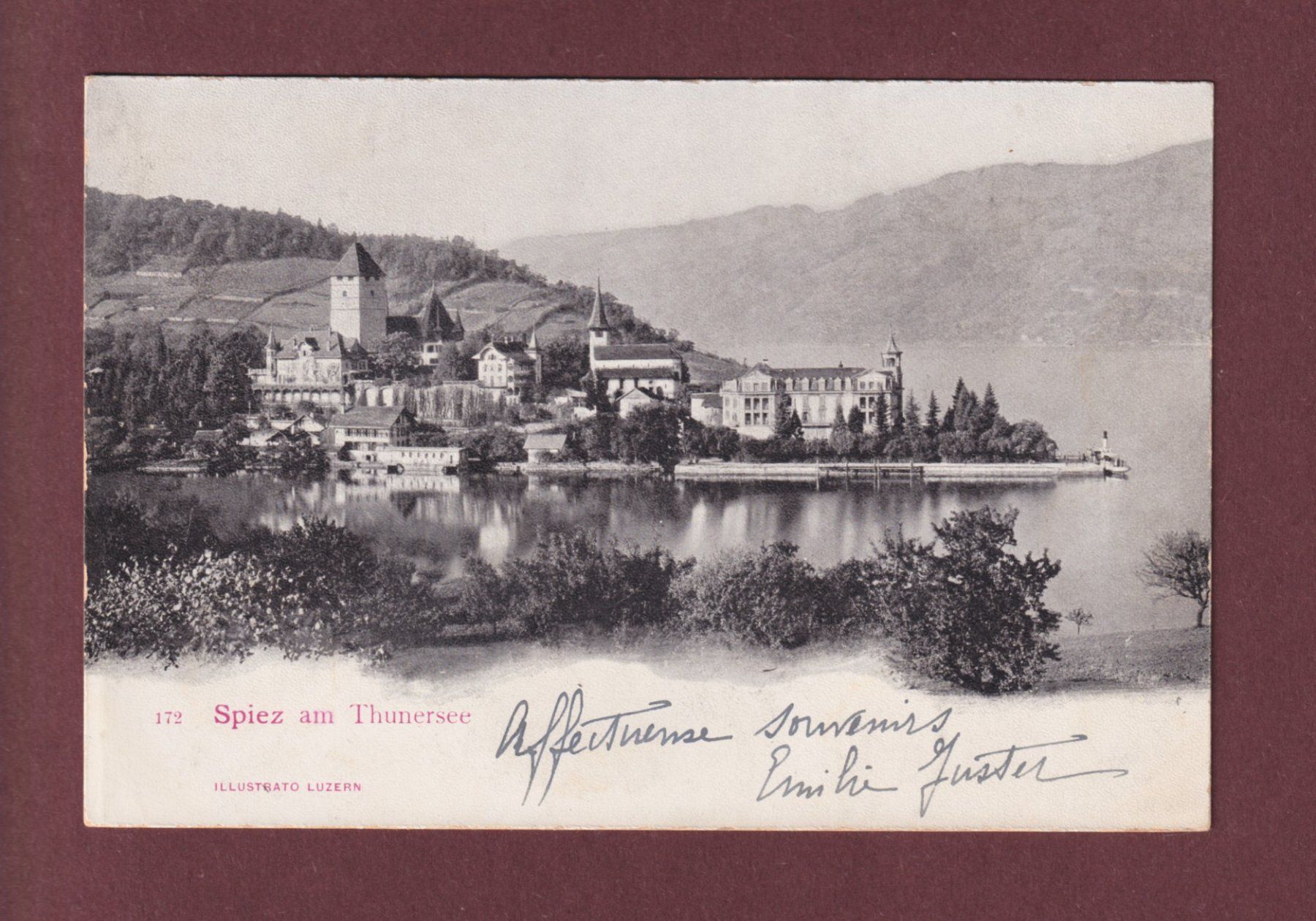 Ansichtskarten: SPIEZ am Thunersee - 1911 – Gebraucht aus Pully von nicecards