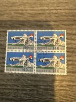 Helvetia Briefmarke Pro Aero 1988 Viererblock, Top Zustand!