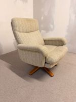 Dänischer Mid Century Sessel mit Strukturstoffbezug, retro