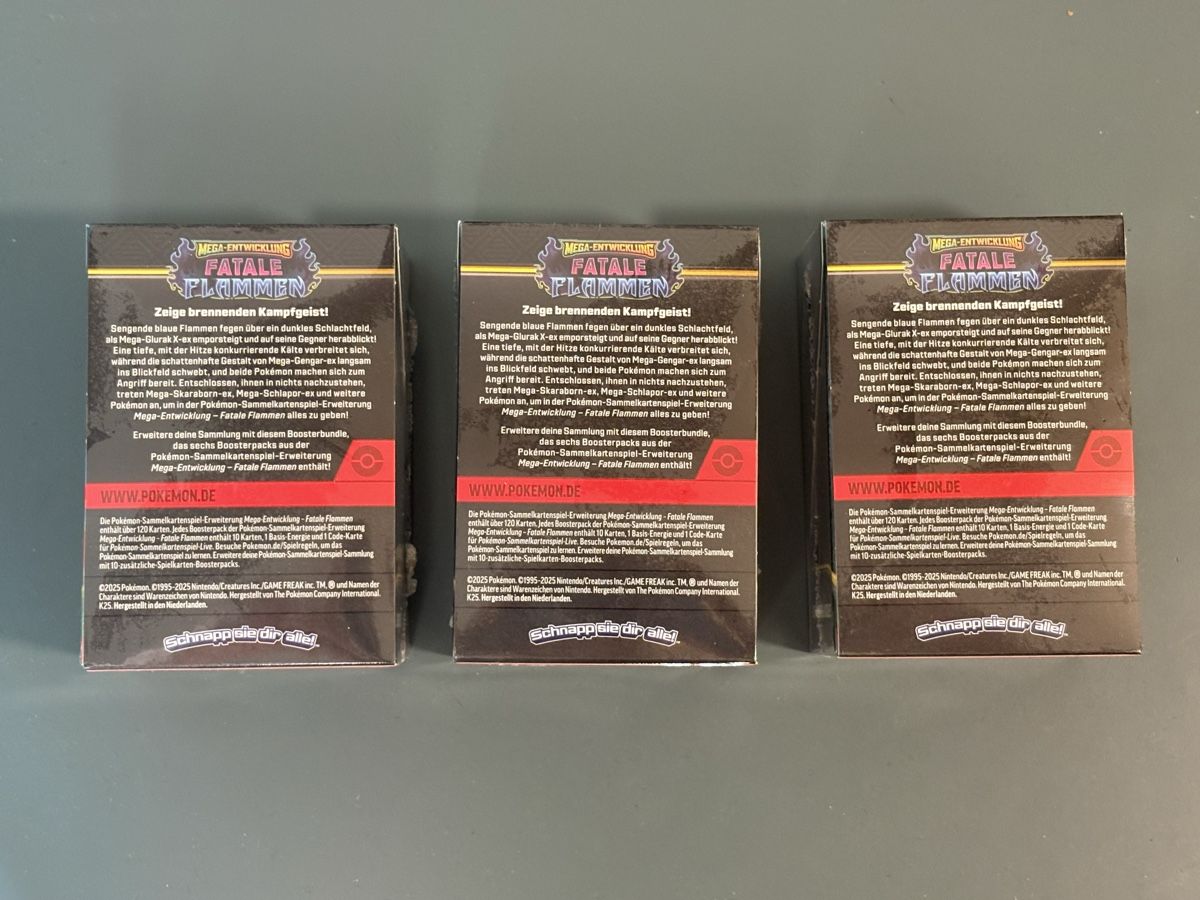 Pokémon Carte collezionabili: 3 x Fatale Flammen Booster Bundle - Deutsch – Nuovo e nell'imballaggio originale da Seewen SZ venduto da Pokeace93 1