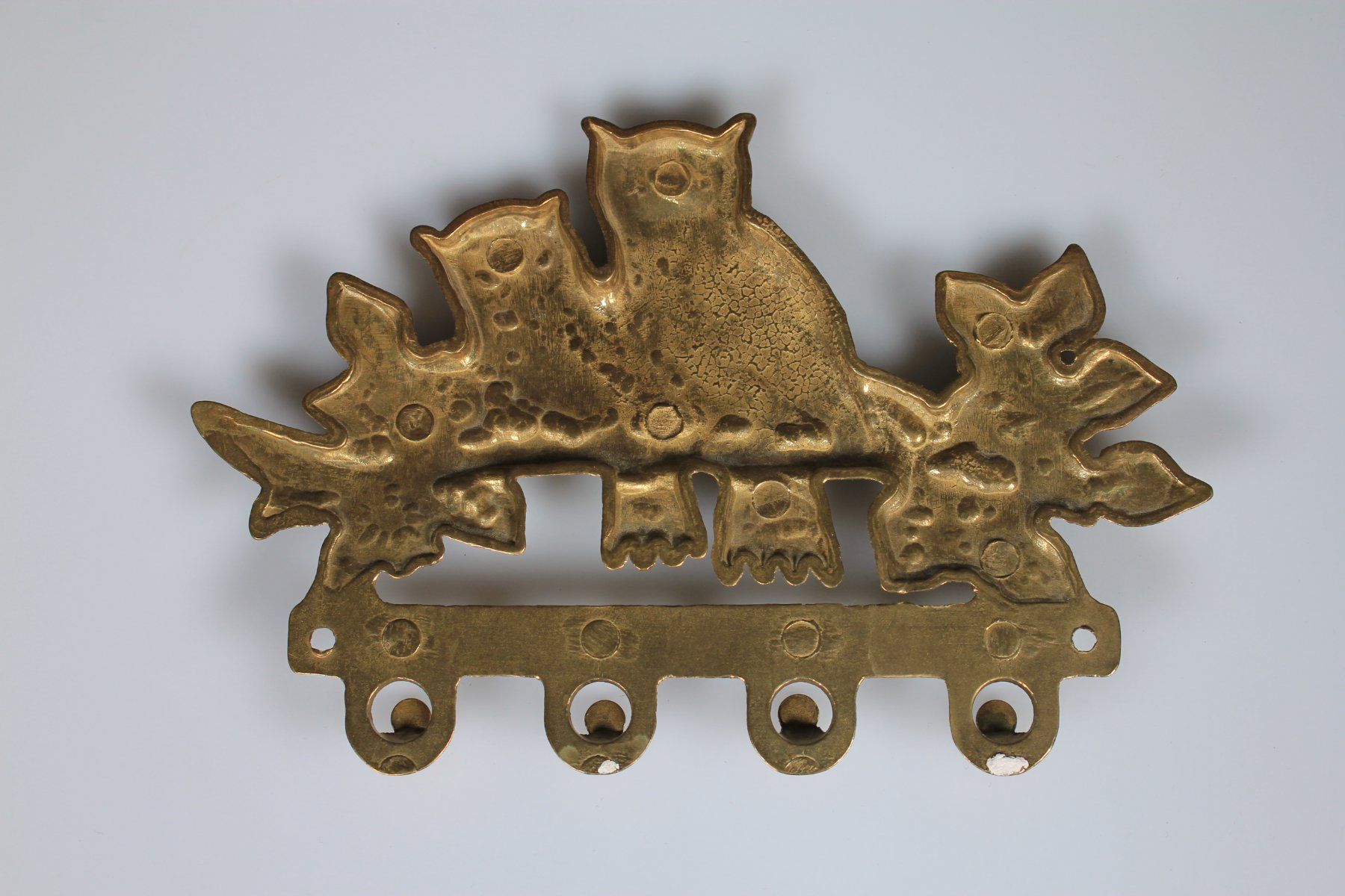 Quincaillerie: Wand-Schlüsselhalter aus Messing mit 2 Eulen – D'occasion à Basel par IRMAundFRED 1