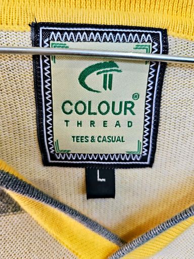 Top: Colour Thread Gelbes Karo-Poloshirt - Größe L – Usato da Zug venduto da vinokilo 4