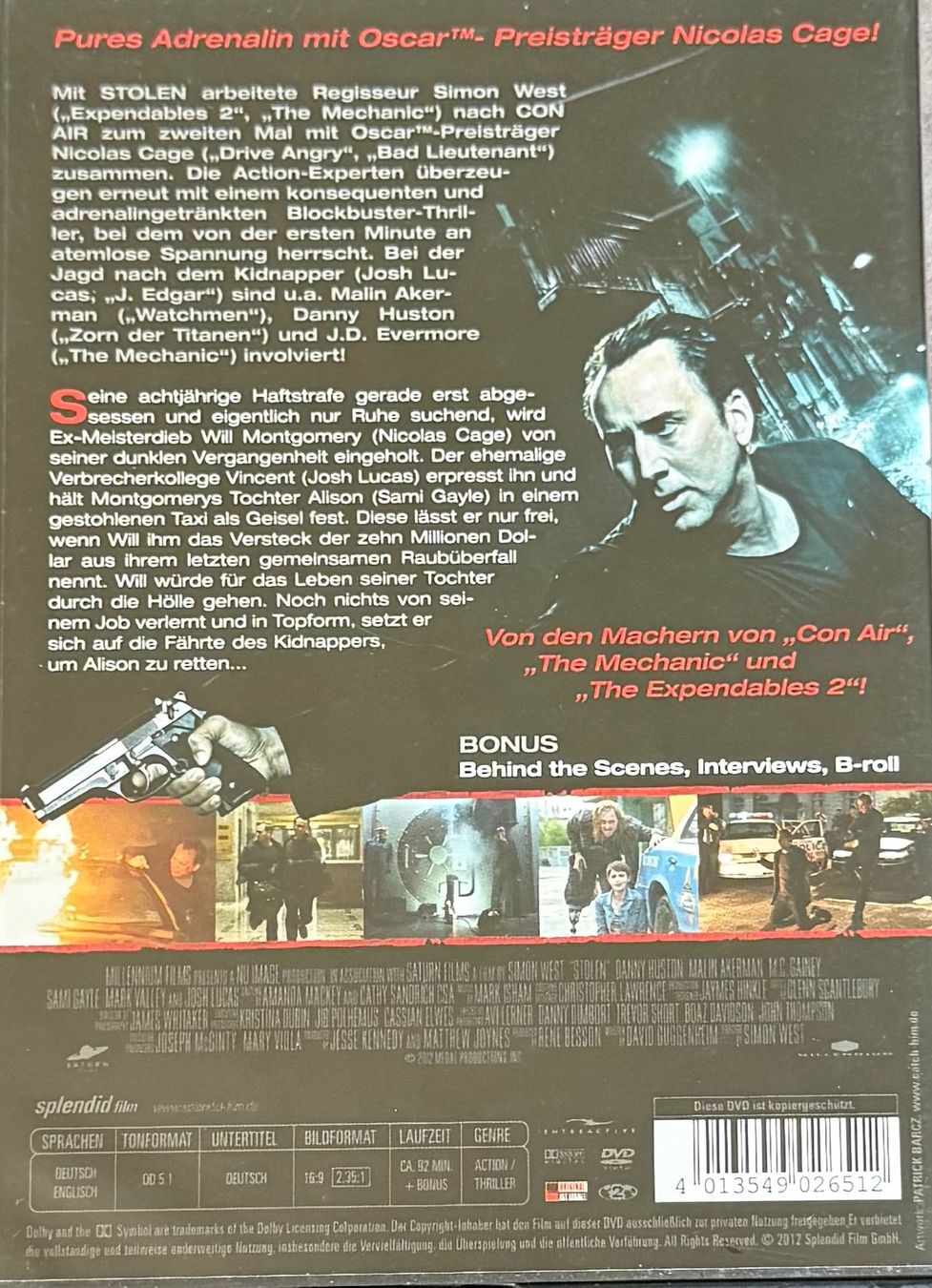 Tous les DVDs: DVD - Stolen / Nicolas Cage – D'occasion à Zäziwil par kreative-ideen 1
