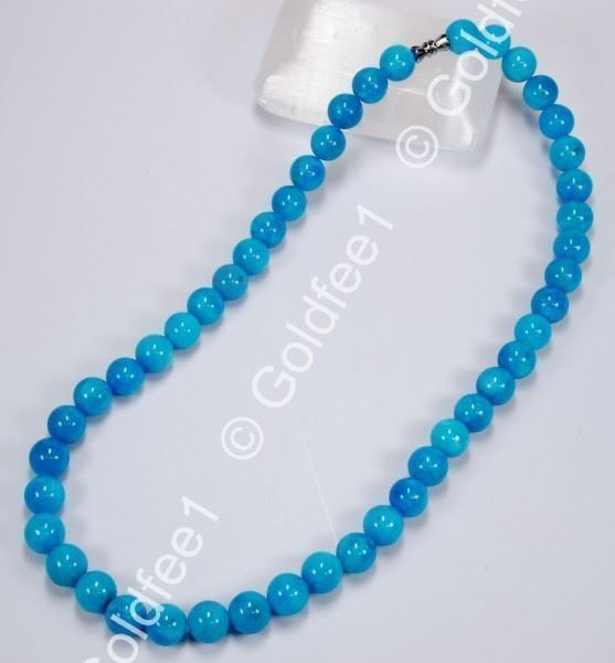 Catenine: Jade Kette Skyblue ca. 47cm – Nuovo e nell'imballaggio originale da Oberglatt ZH venduto da Goldfee1 2