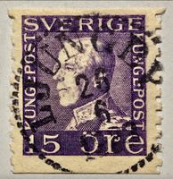 Briefmarken aus Schweden König Gustav V. gestempelt