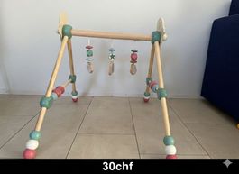Baby Gym Stand, Wooden Play Gym with Hanging Toys!