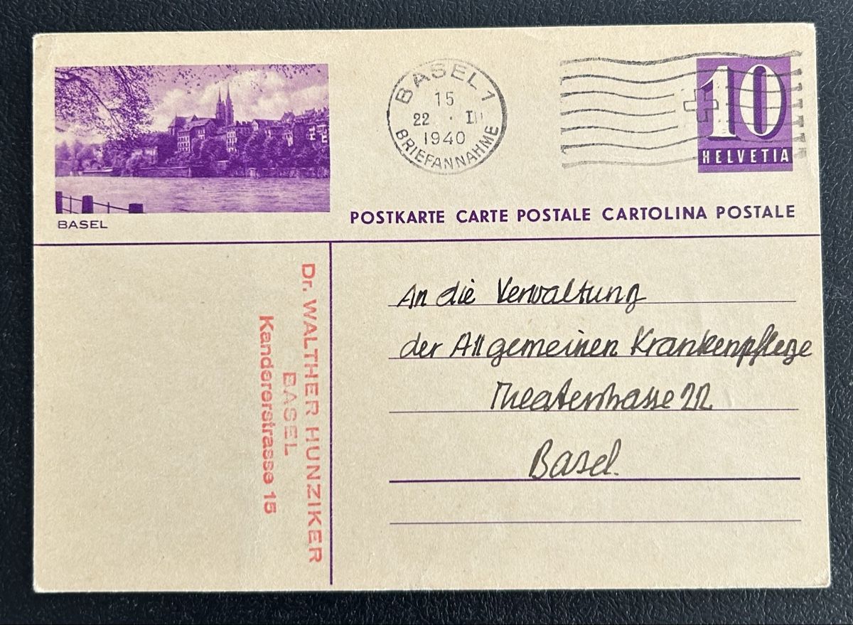 Alle Briefmarken: Bildpostkarte Basel Stempel und Bild  – Gebraucht aus Horw von Tellbub