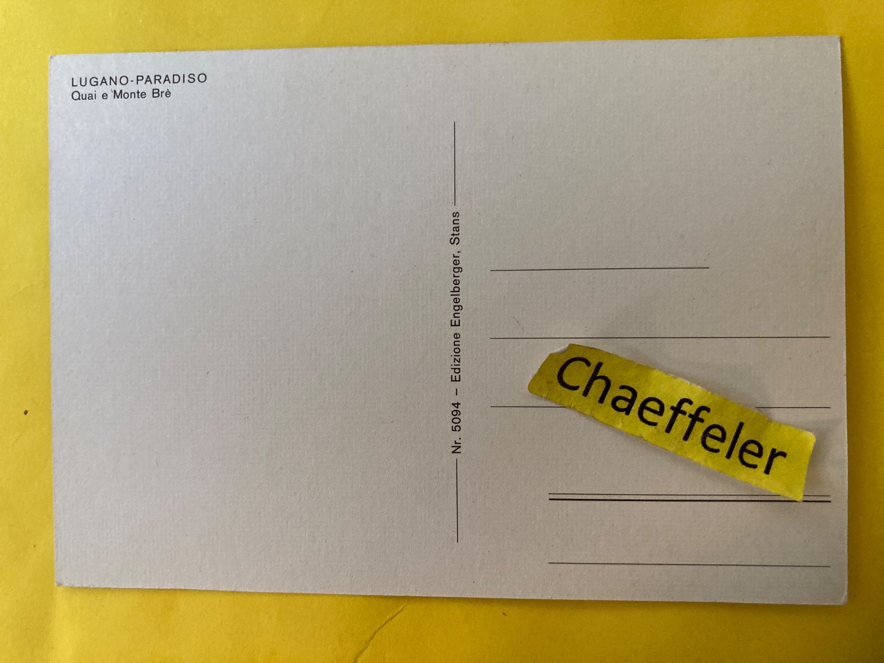 Cartoline postali: Lugano-Paradiso Quai e Monte Brè – Usato da Zürich venduto da Chaeffeler 1