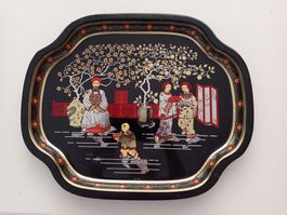 Asiatisches Serviertablett, Vintage Deko, Top!