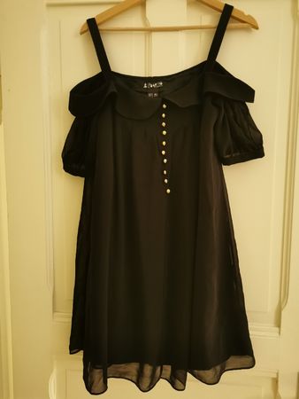 elegantes, luftiges Sommerkleid, Goldknöpfe, Grösse S