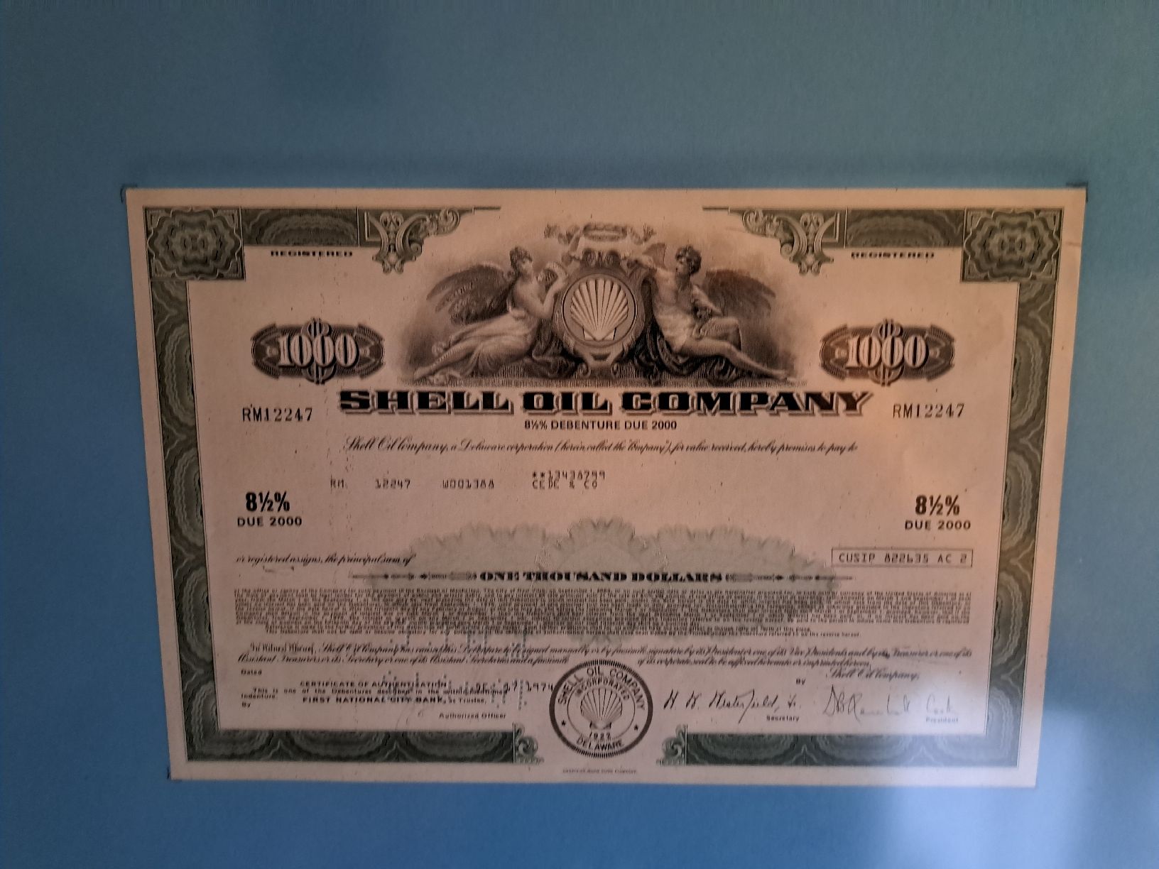 Foto & Immagini: Shell Oil Company - Aktie mit Rahmen. – Usato da Rebstein venduto da ret_7qvm 3