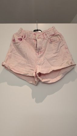 Denim Shorts Zara Damen Grösse 38 Pink Used Look