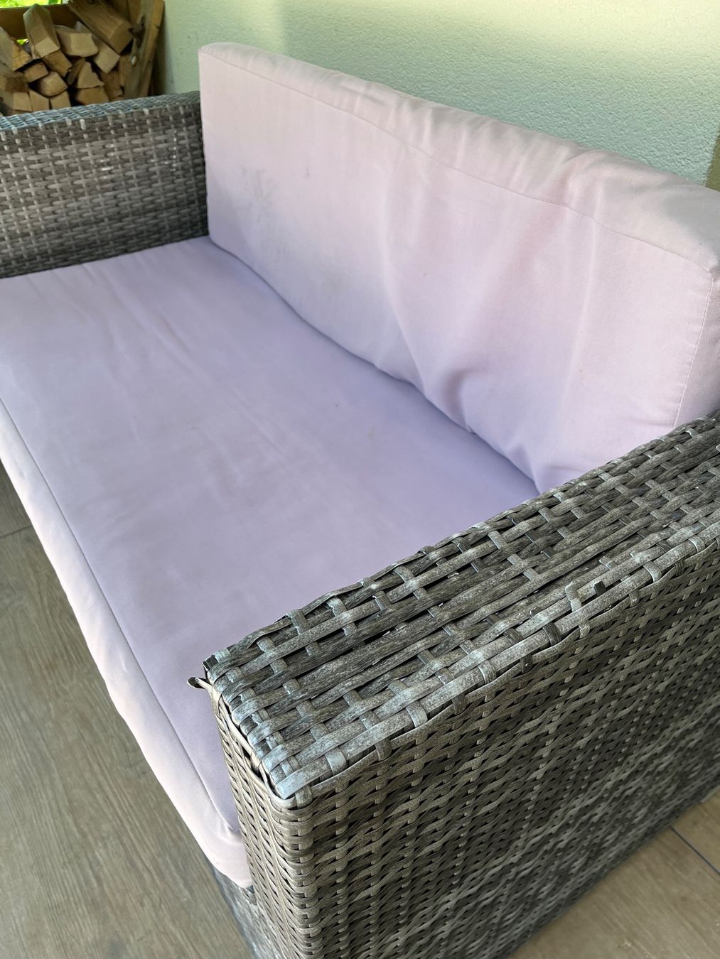 Divani: Gartenlounge Polyrattan 3-teilig Sofa/Sessel – Usato da Spiegel b. Bern venduto da jejjej 5