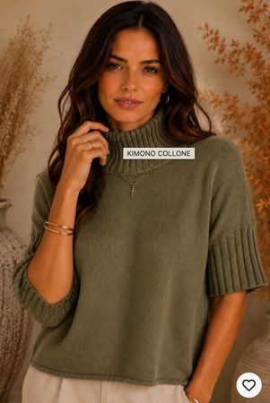 Kurzarm-Pullover / Shirt in olive
