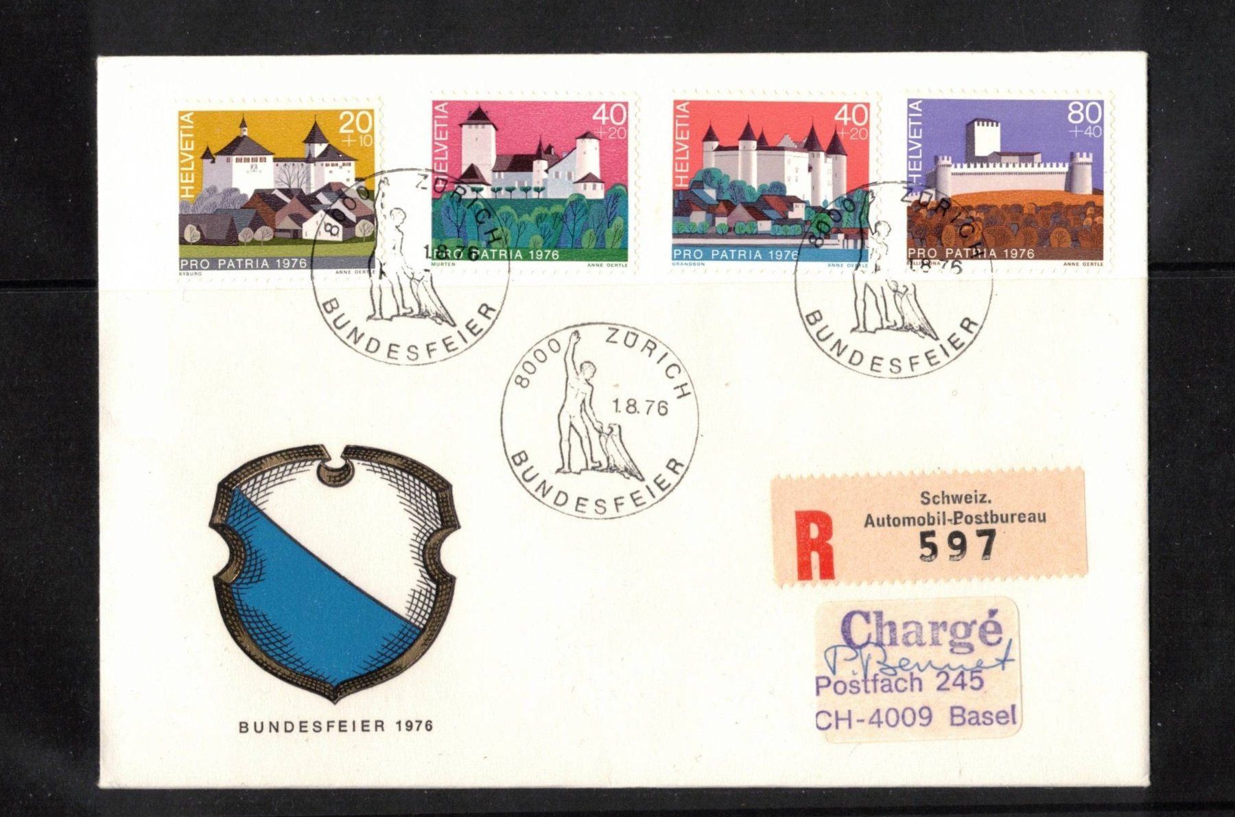 Tutti i francobolli: 1976 FDc Pro Patria nach Basel Satzbrief – Nuovo (secondo la descrizione) da Rheinau venduto da loxis