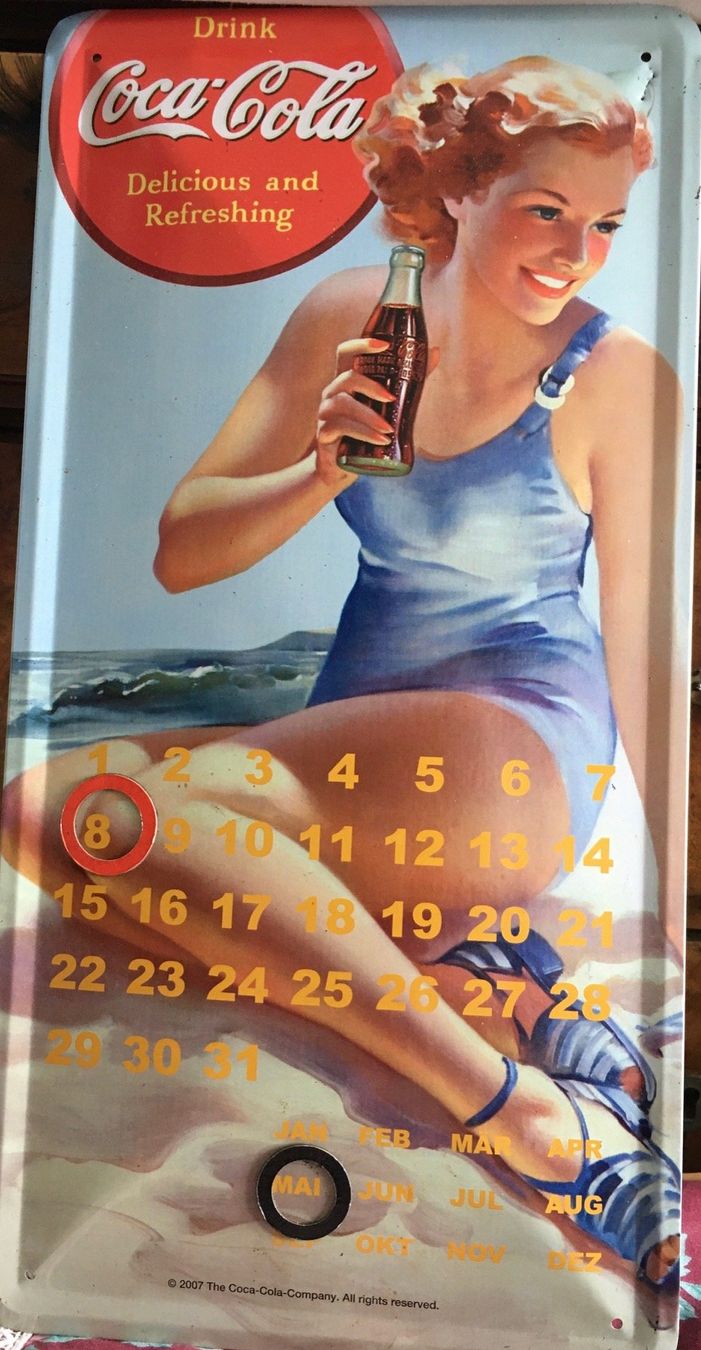Coca-Cola Kalender: Retro  Coca Cola ewiger Kalender 21x41 – Gebraucht aus Zürich von aannnnaa48