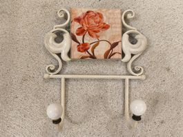 Wandhaken Metall und Keramik shabby chic