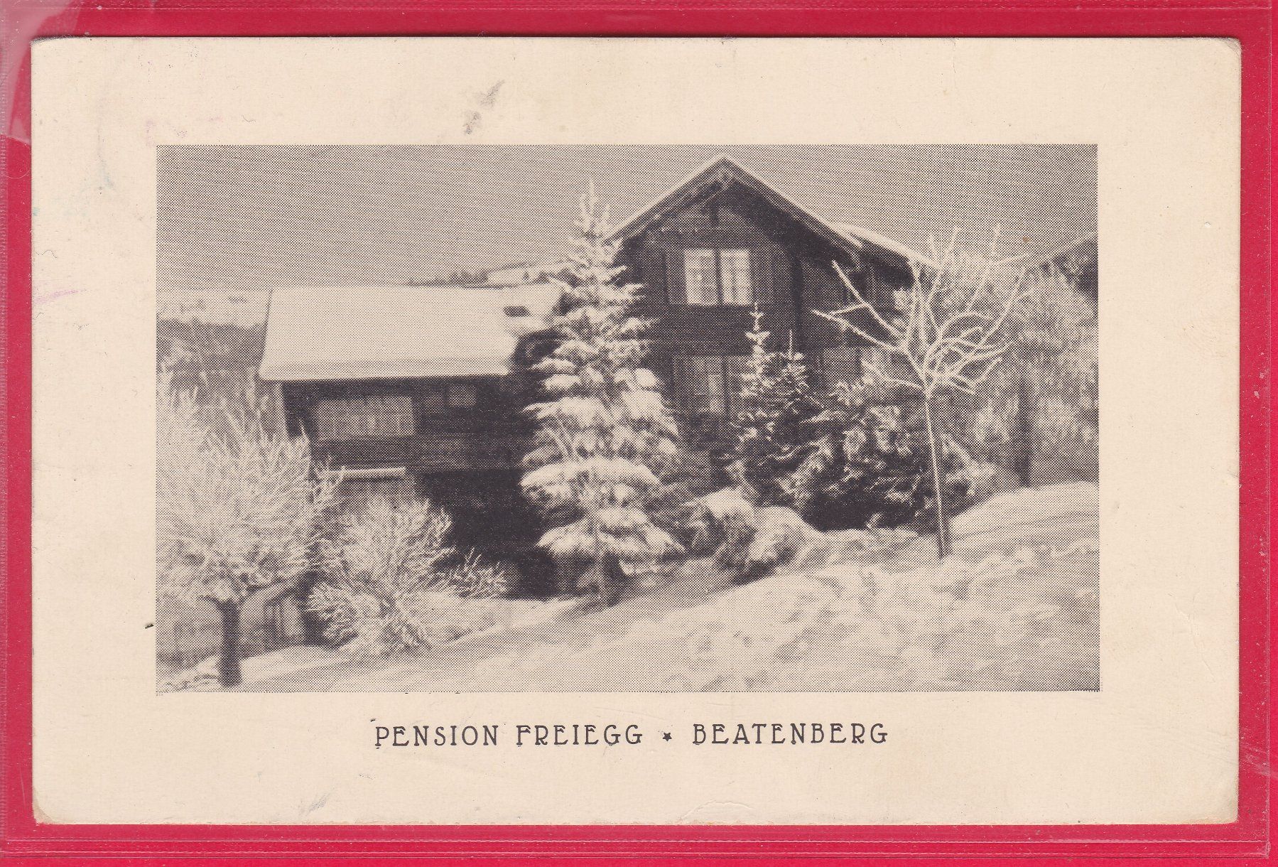Cartoline postali: BEATENBERG, PENSION FREIEGG, 30.9.1938 – Usato da Oberrieden venduto da Gebirgsstelze