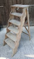 Trittleiter Holz 5 Stufen gebraucht, antik
