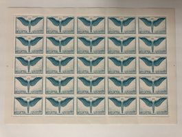 Flugpost 1933/37, grünlichblau, Kleinbogen, KP 625.--