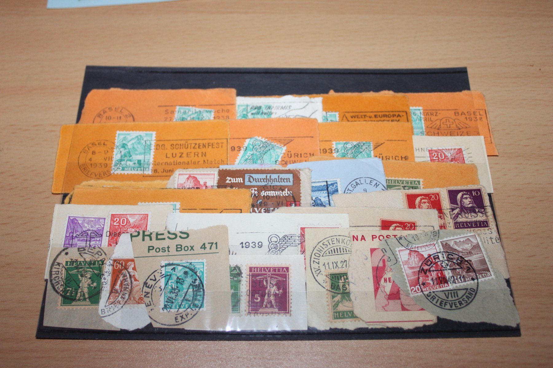 Alle Briefmarken: Schweiz - 83 Briefmarken gestempelt + 24 Briefausschnitte – Gebraucht aus Kaden von Buchantiquariat 1