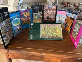 Puzzle Set Heye verschiedene Motive gebraucht 8 Stück