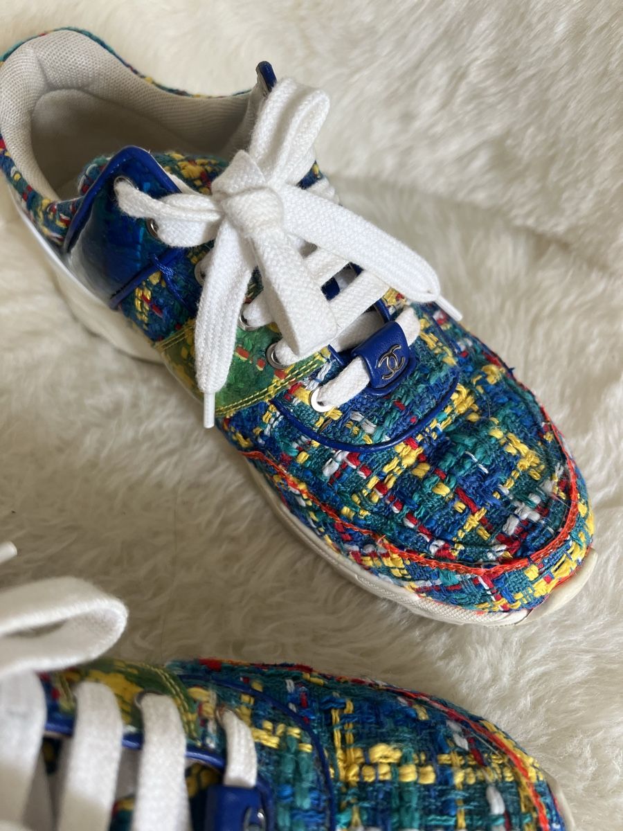 Chanel Scarpe da donna: Baskets Chanel Tweed Multicolores 37 1/2 – Usato da Lutry venduto da roxypoxy 4