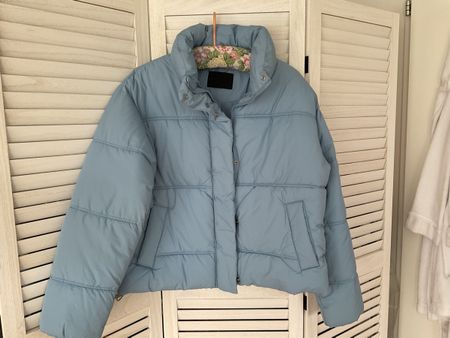 Damen Puffer Jacke hellblau gesteppt guter Zustand