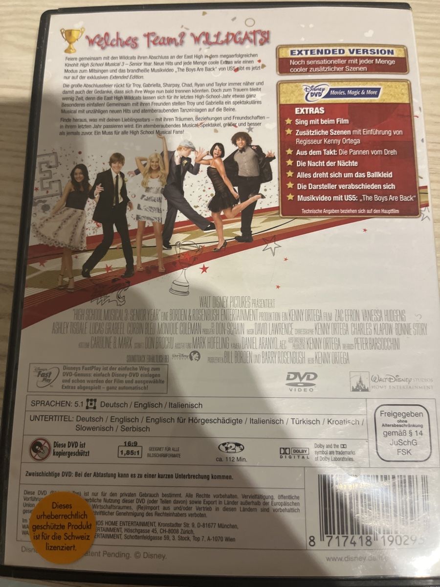 Tutti i DVDs: High School Musical 3 DVD, Extended Edition, Deutsch – Usato da Gossau SG venduto da __roman__95 1