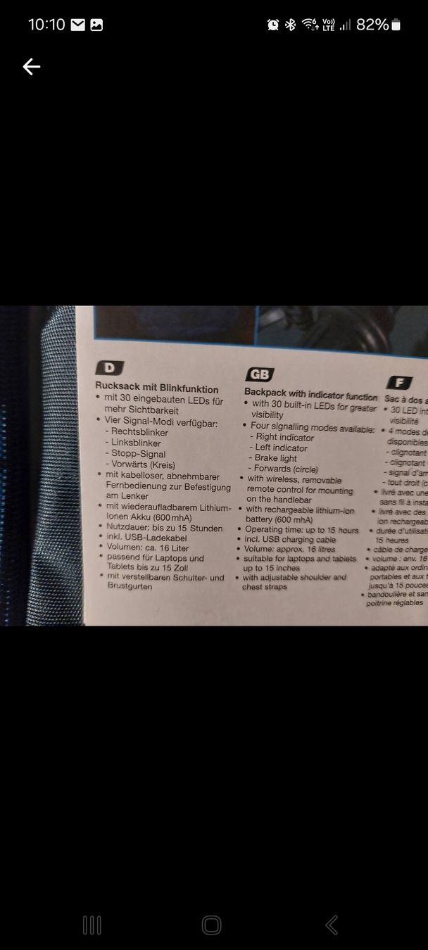 Zaini: RUCKSACK MIT BLINKFUNTION – Nuovo e nell'imballaggio originale da Däniken SO venduto da Tamysshopy 3
