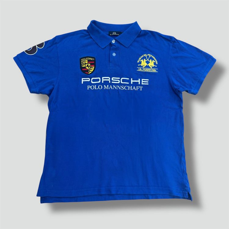Ralph Lauren Magliette Polo: La Martina Porsche Stuttgart blue polo Ralph lauren retro – Usato da Rheinfelden venduto da sourced_limited