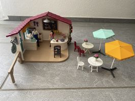 SCHLEICH-  Eisdiele mit Figuren und Zubehör guter Zustand