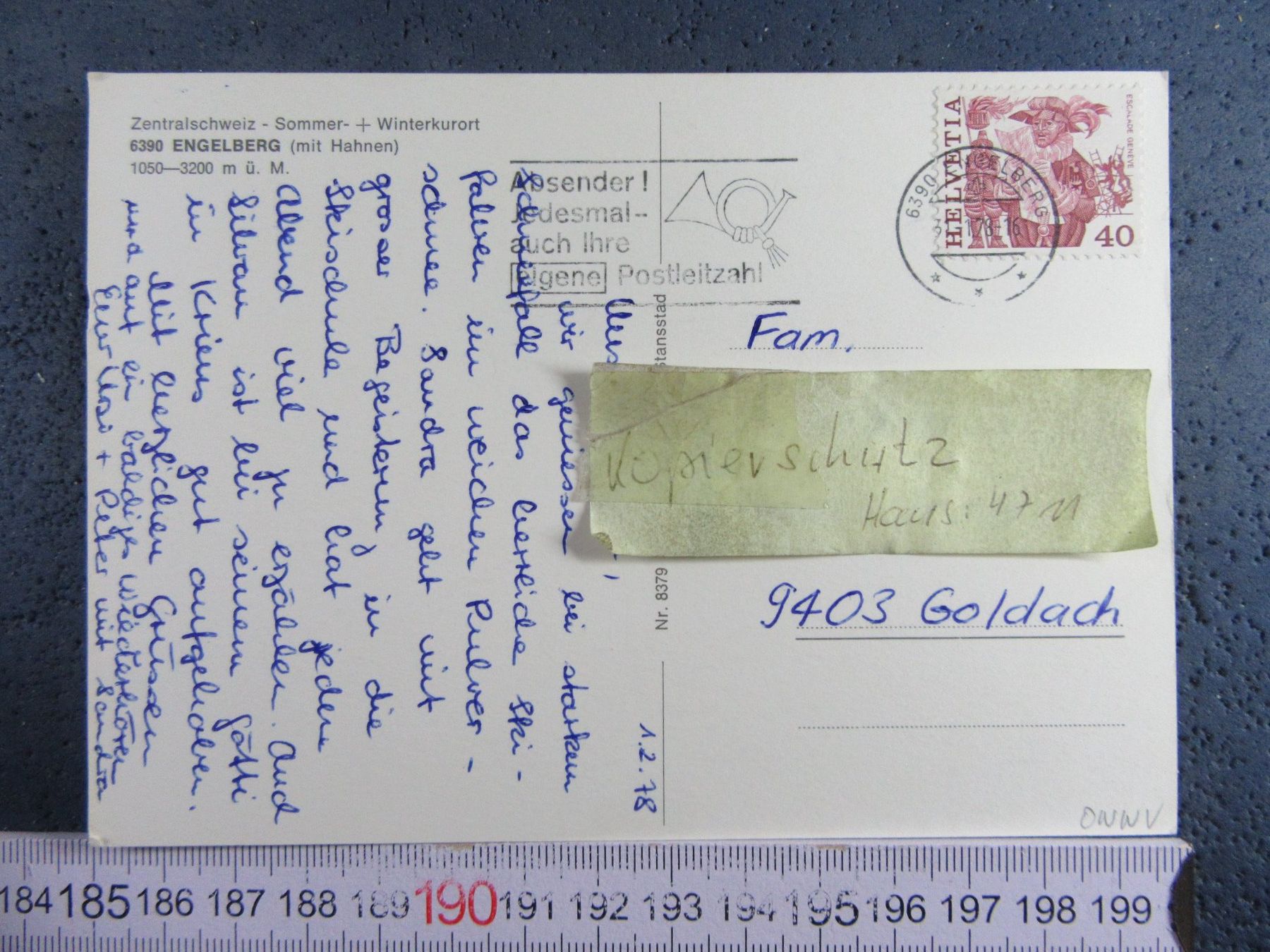 Cartoline postali: ENGELBERG 1978 SCHNEE ONW AK – Usato da Ettingen venduto da Hausi4711 1