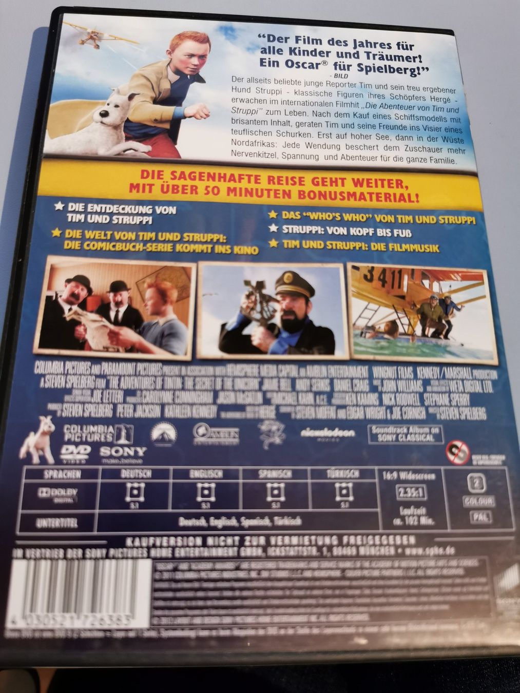 Tutti i DVDs: Tim und Struppi Das Geheimnis der Einhorn DVD – Usato da Egg b. Zürich venduto da heikei 1