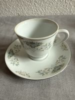 China Tasse mit Unterteller, Floral Dekor, Vintage
