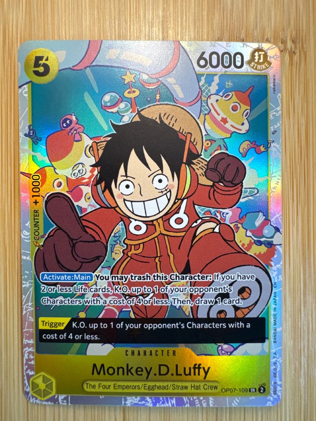 Bandai Carte collezionabili: [EN] Monkey D. Luffy OP07 SR One Piece TCG – Nuovo (secondo la descrizione) da Grand-Lancy venduto da GNZGVA