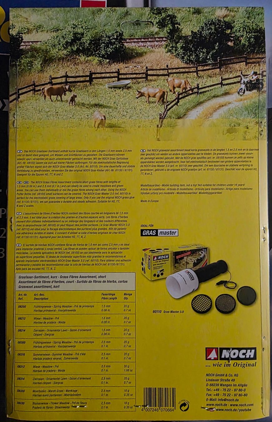 Noch Modellini di ferrovie: Noch 07066 Grasfaser - Sortiment , kurz – Nuovo e nell'imballaggio originale da Rubigen venduto da RC8Pf 2