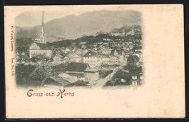 AK Kerns, Teilansicht mit Kirche, 1899