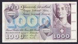 1000 Franken Banknote Totentanz 28. März 1963