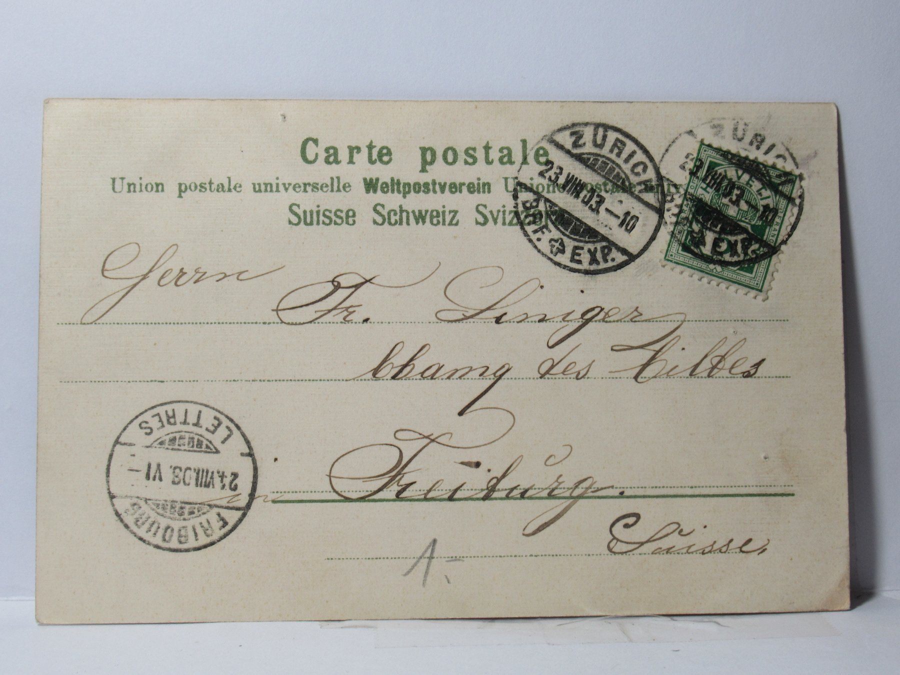 Cartoline postali: Zürich von der Waid 1903 – Usato da Grenchen venduto da Bluemchen1900 1