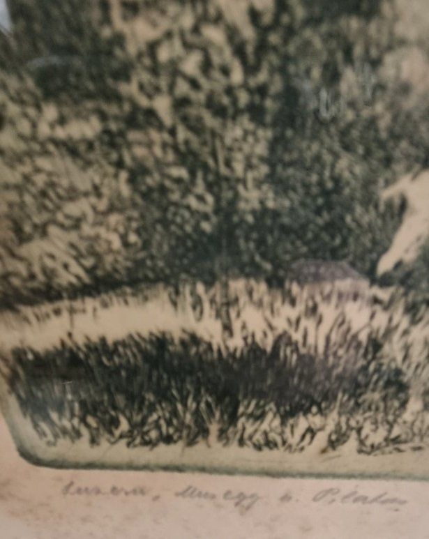 Foto & Immagini: Bild mit Ochsengespann vor einer Burg oder Stadtmauer – Usato da Flums venduto da Flumsantik 2