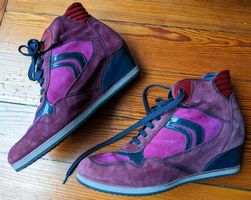GEOX : Wedge sneakers cuir lagenlook 39.5 NEUVES