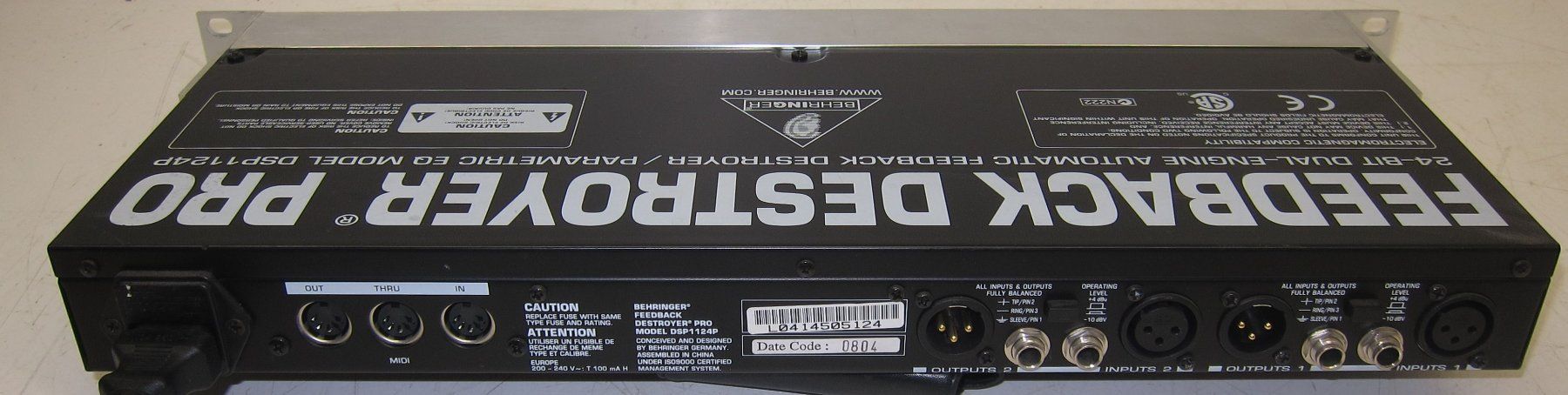 Behringer Equalizzatori: Behringer Feedback Destroyer Pro DSP1124P – Usato da Männedorf venduto da livesteam 2