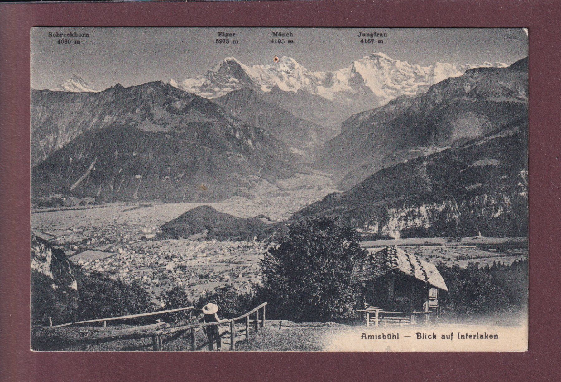 Cartoline postali: AMISBÜHL - Interlaken - 1911 // Loch // – Usato da Pully venduto da nicecards
